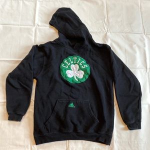 Celtics Adidas kids large hoodie black